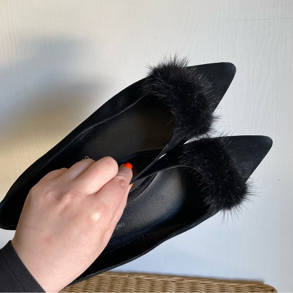 Catherine Malandrino Rabbit Fur Point Toe Flats - Picture 5 of 8